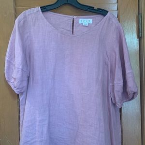 Velvet by Graham and Spencer Pink Linen Blouse